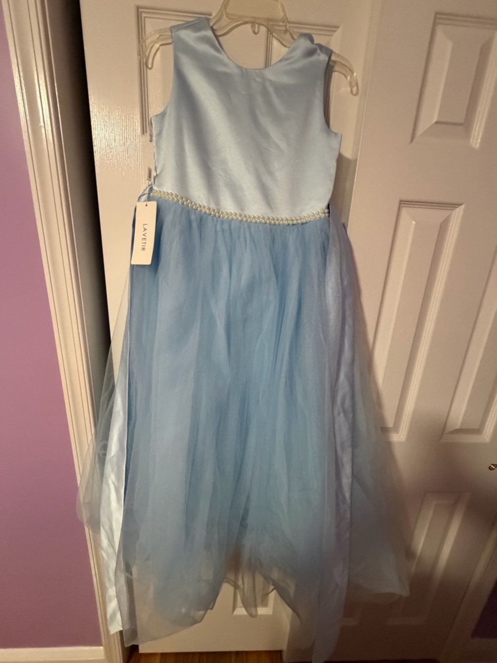 Lavender Light Blue Tulle Flower Girl Dress